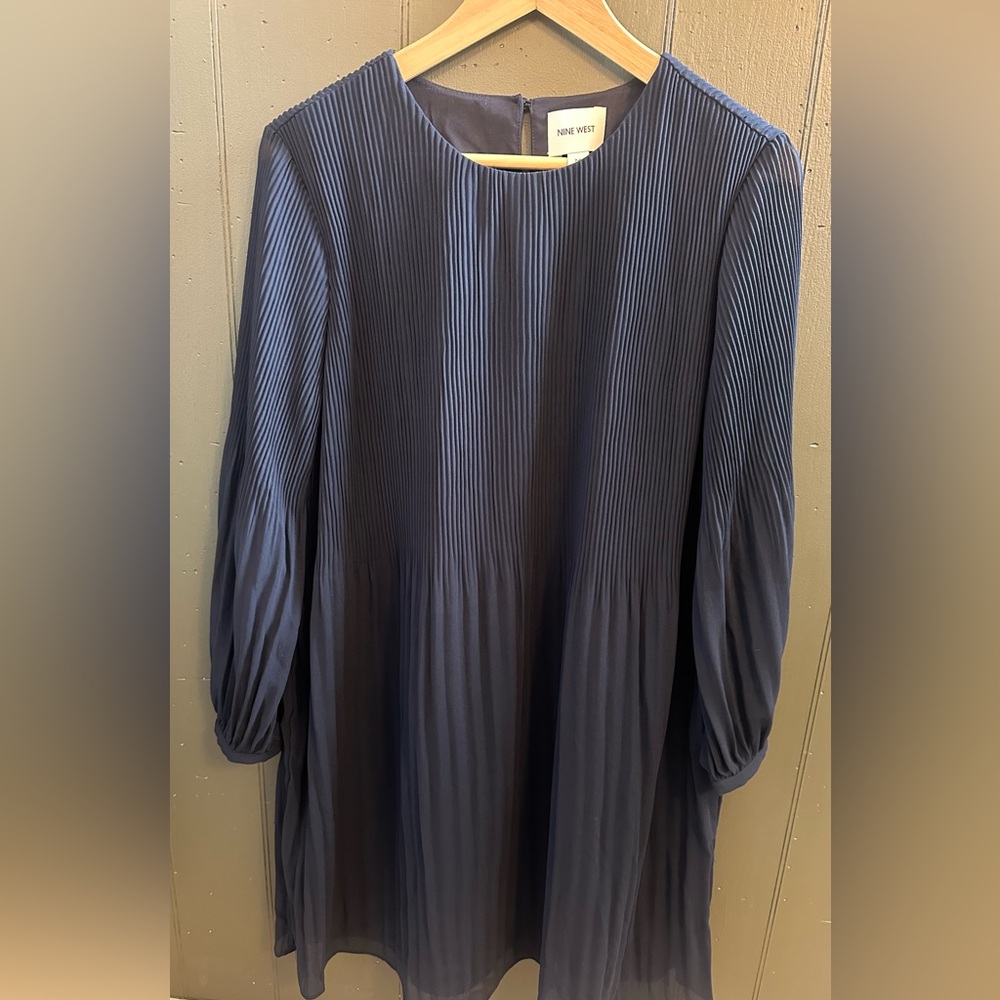 Nine West Long Sleeve Navy Dress